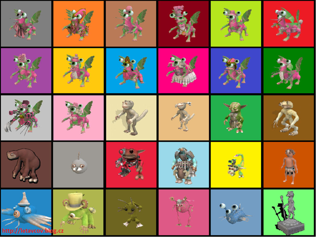 Mozaika z MS Malování představující všechny postavy